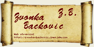 Zvonka Backović vizit kartica
